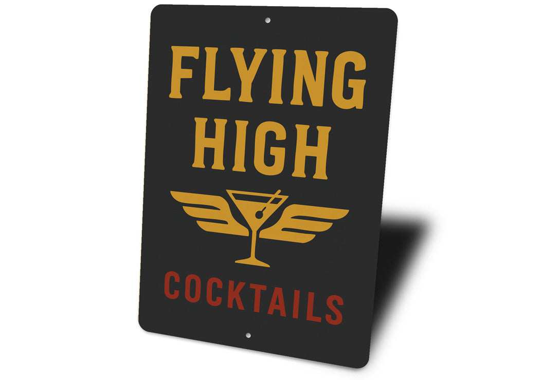 Flying High Cocktails Pilot Decor Sign