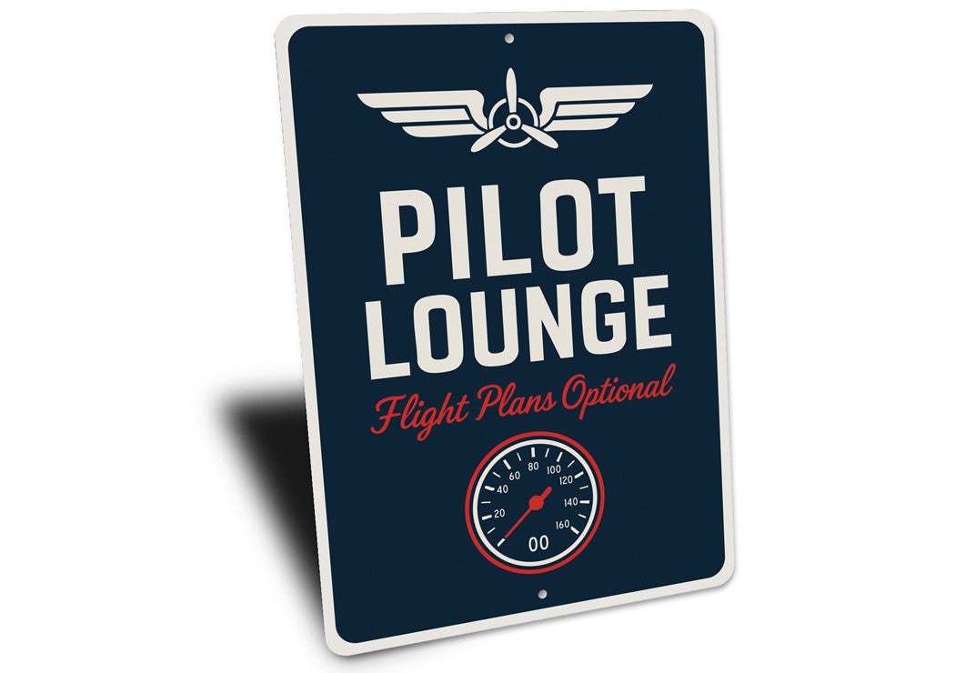 Pilot Lounge Flight Plans Optional Wings Decor Sign