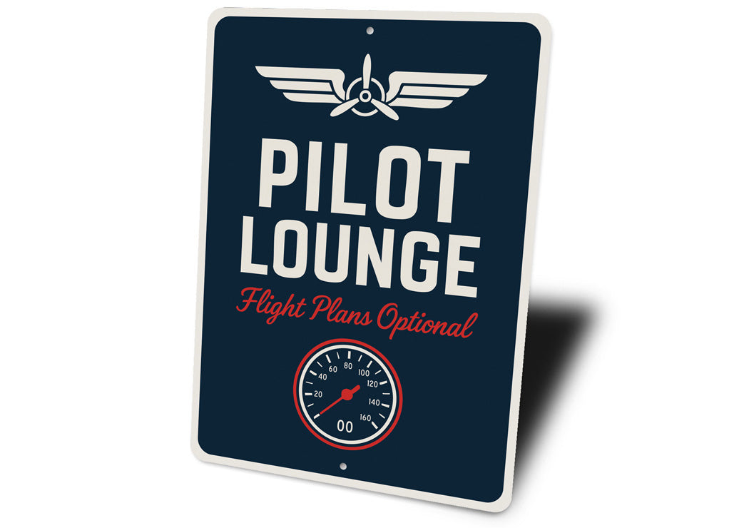 Pilot Lounge Flight Plans Optional Wings Decor Sign