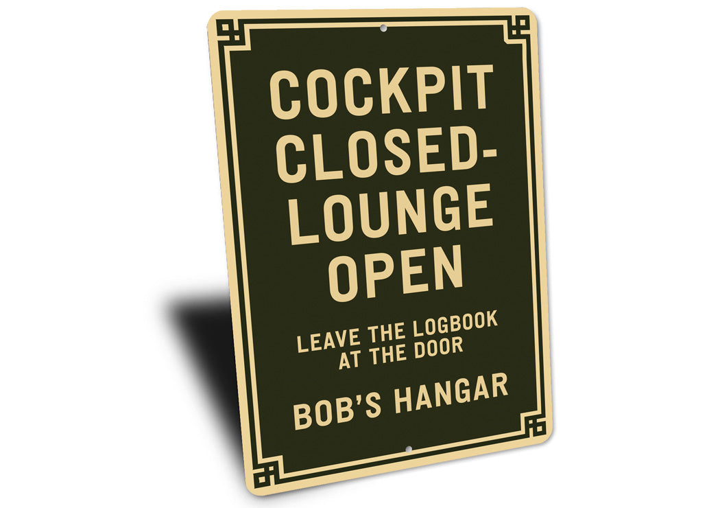 Personalized Hangar Cockpit Closed-Lounge Open Sign