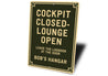 Personalized Hangar Cockpit Closed-Lounge Open Sign