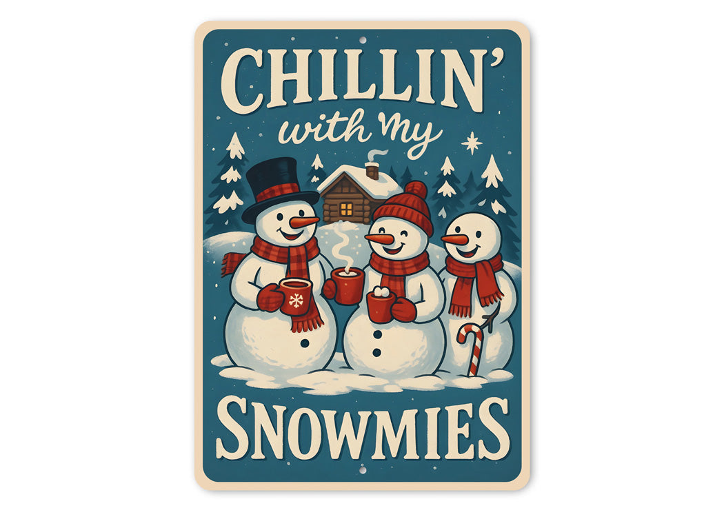 Chillin With My Snowmies Snowmen With Cocoa Sign