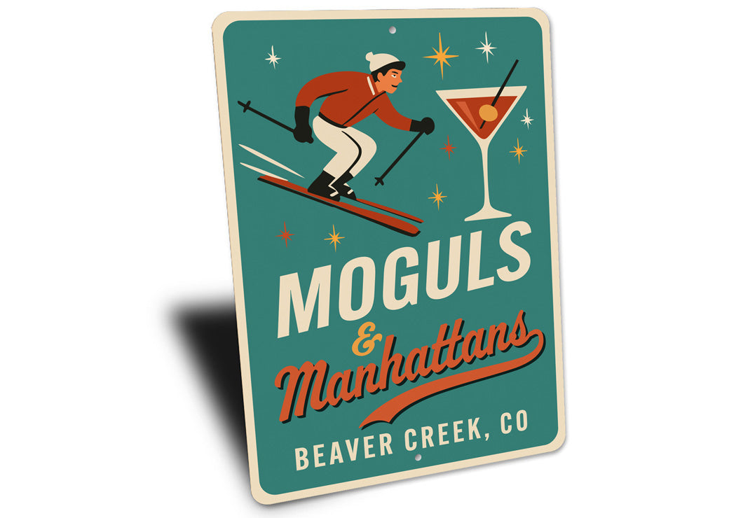 Moguls And Manhattans Beaver Creek Colorado Ski Sign