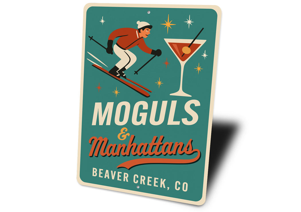 Moguls And Manhattans Beaver Creek Colorado Ski Sign