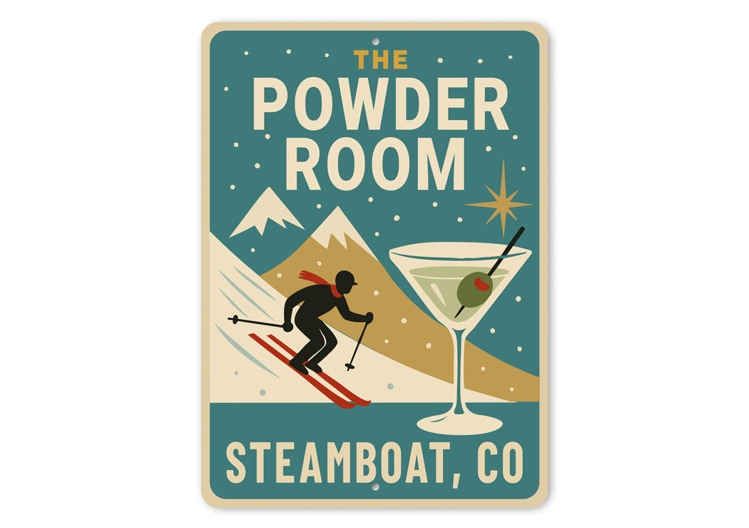 The Powder Room Ski And Cocktails Steamboat Colorado Sign