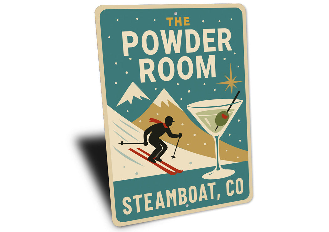 The Powder Room Ski And Cocktails Steamboat Colorado Sign