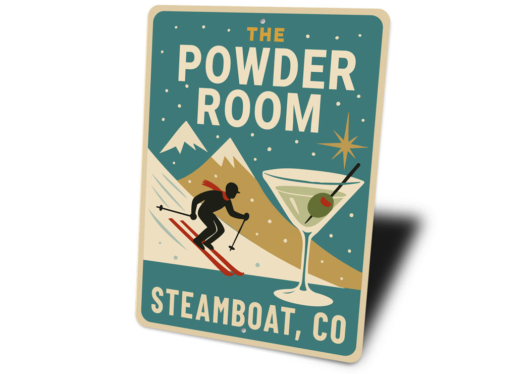 The Powder Room Ski And Cocktails Steamboat Colorado Sign