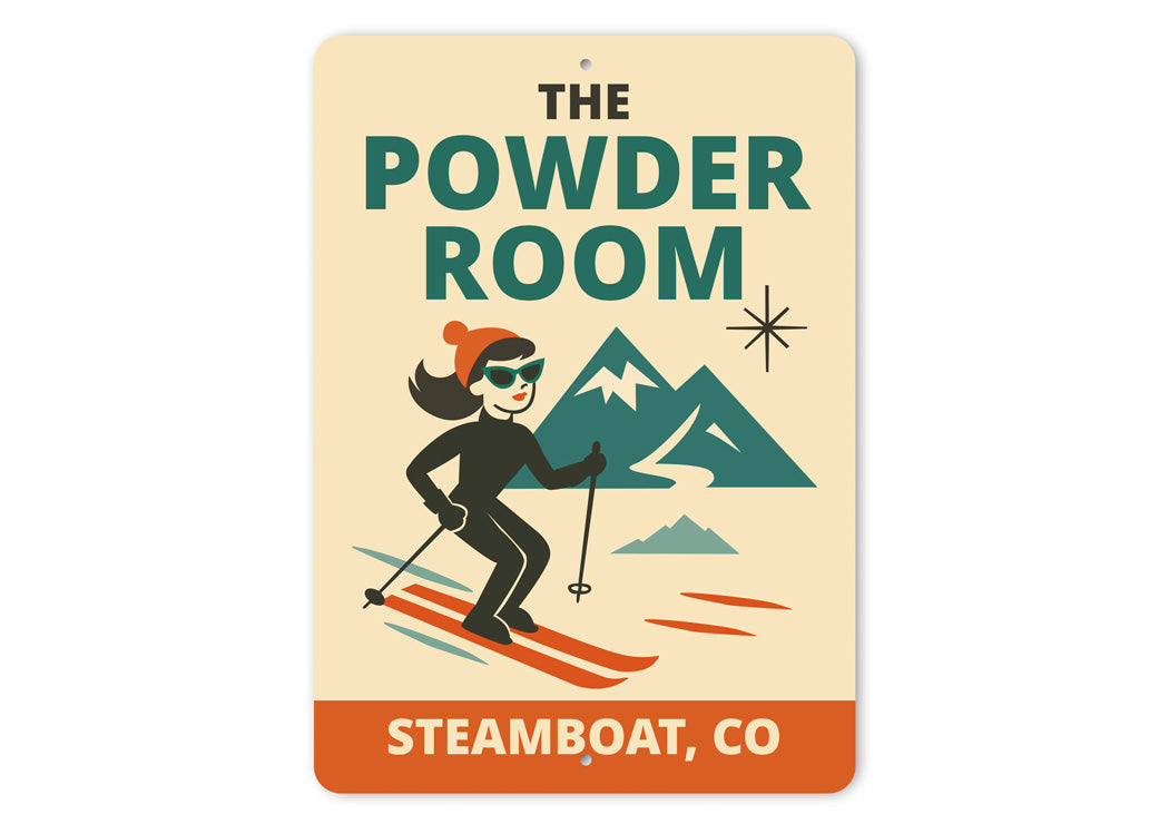 The Powder Room Steamboat Colorado Ski Sign