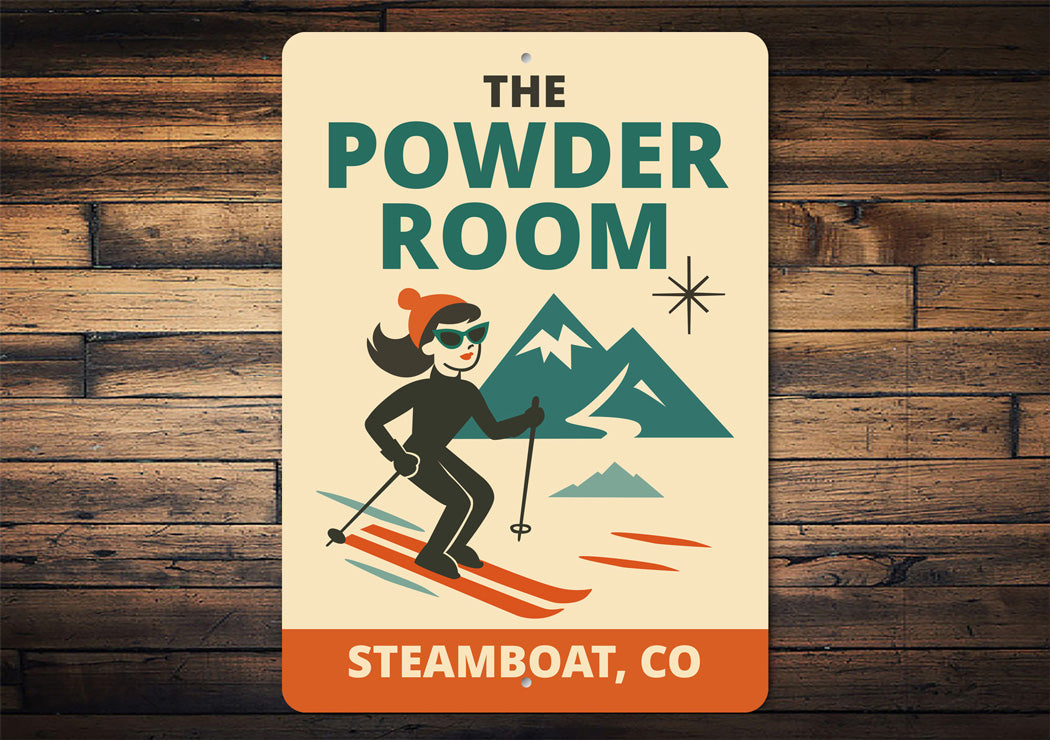 The Powder Room Steamboat Colorado Ski Sign