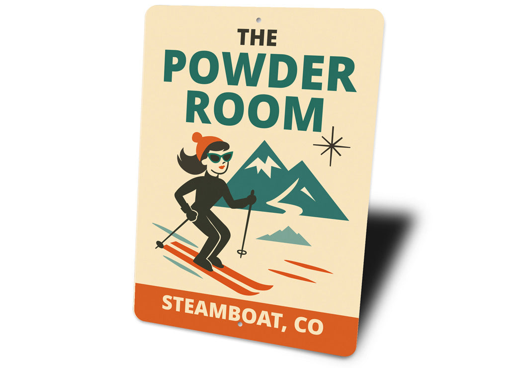 The Powder Room Steamboat Colorado Ski Sign