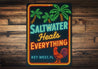 Saltwater Heals Everything Key West Retro Neon Sign