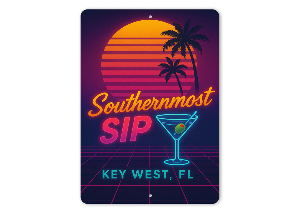 Southernmost Sip Key West Florida Neon Cocktail Sign