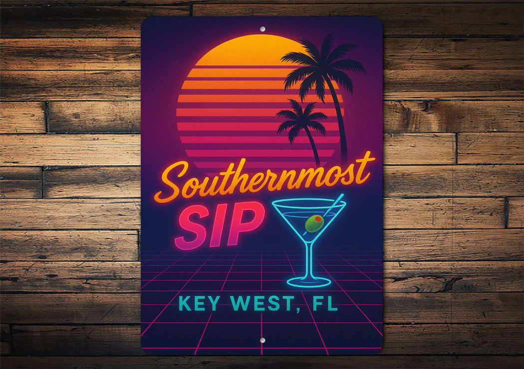 Southernmost Sip Key West Florida Neon Cocktail Sign
