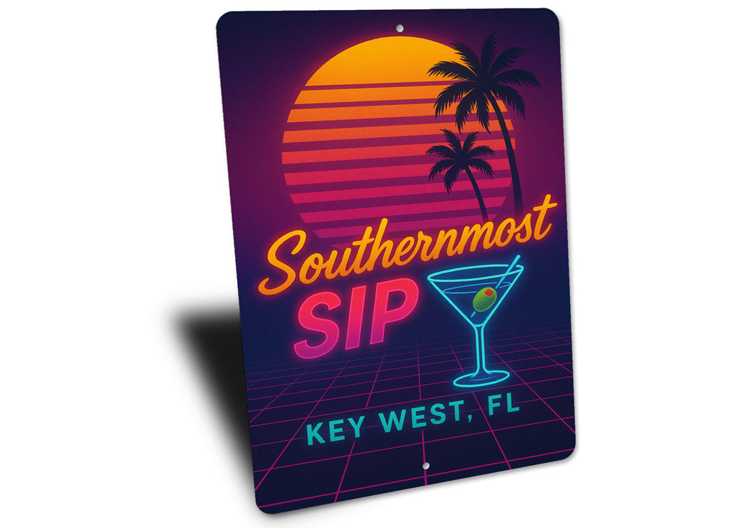 Southernmost Sip Key West Florida Neon Cocktail Sign