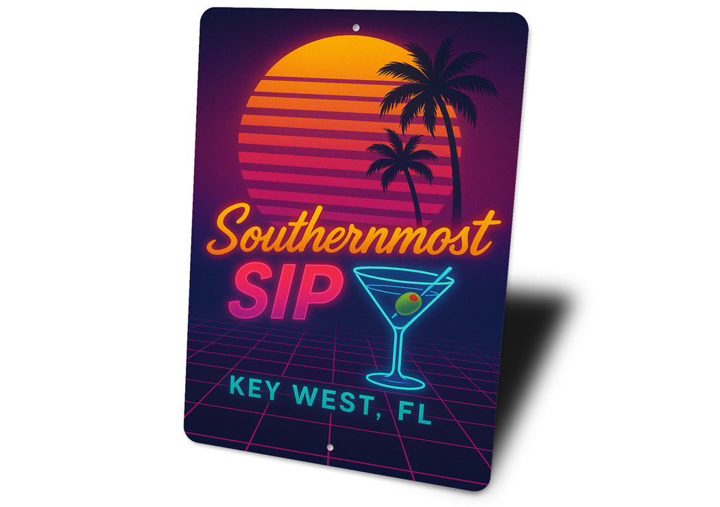 Southernmost Sip Key West Florida Neon Cocktail Sign