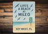 Key West Life's A Beach At Mile 0 Seabirds Coastal Sign