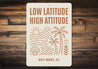 Low Latitude, High Attitude Beach Vibes Coastal Sign