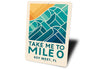 Take Me To Mile 0 Key West Geometric Waves Beach Sign