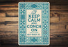 Keep Calm And Conch On Key West Tile-Inspired Beach Sign