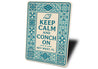 Keep Calm And Conch On Key West Tile-Inspired Beach Sign