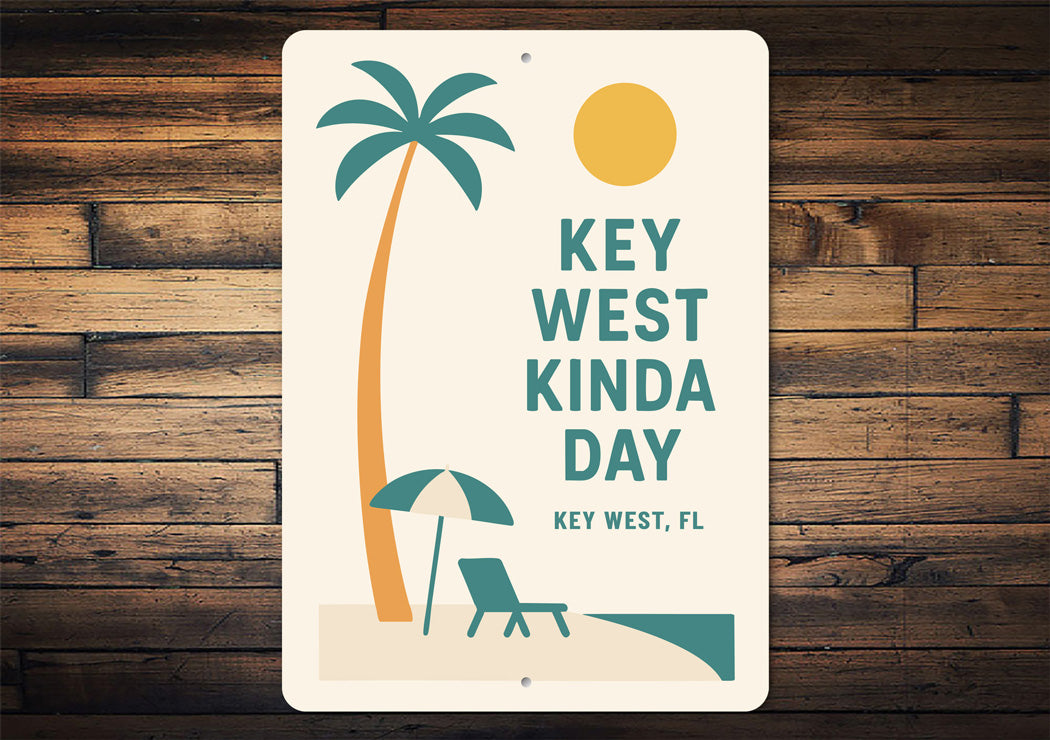 Key West Kinda Day Minimalist Beach Vibes Sign