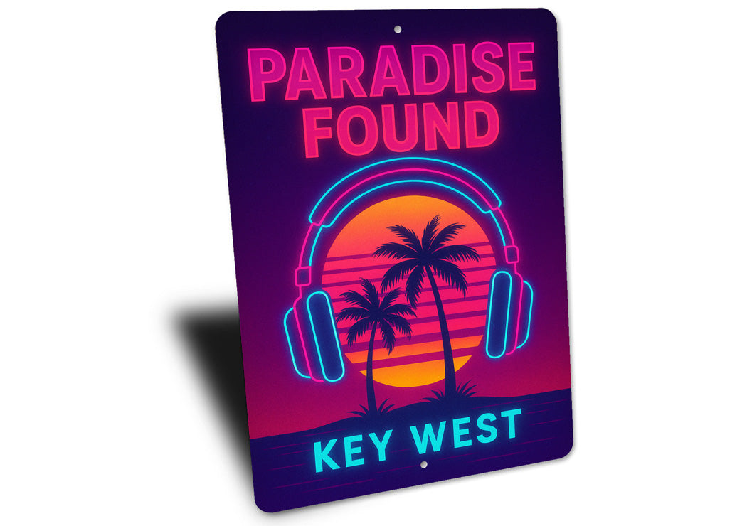 Key West Paradise Found DJ Sunset Party-Themed Sign