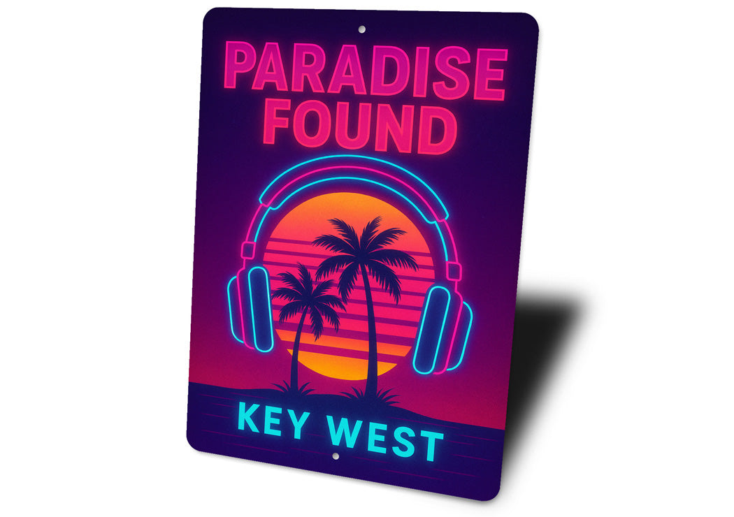 Key West Paradise Found DJ Sunset Party-Themed Sign