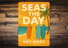 Seas The Day Key West Beach Surfer Sign