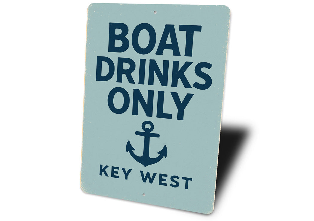 Boat Drinks Only Key West Anchor Nautical Sign