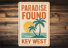 Paradise Found Beach Palms and Sunset Key West Sign