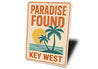 Paradise Found Beach Palms and Sunset Key West Sign