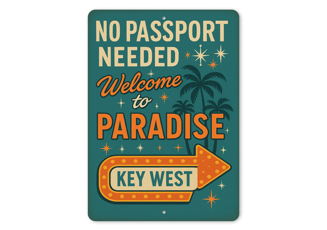 Welcome To Paradise Retro Boardwalk Key West Sign
