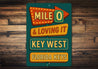 Mile 0 & Loving It Key West Retro Motel Sign
