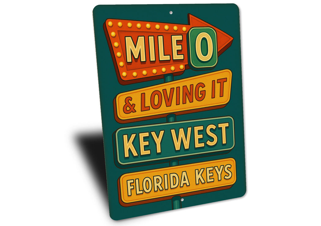 Mile 0 & Loving It Key West Retro Motel Sign