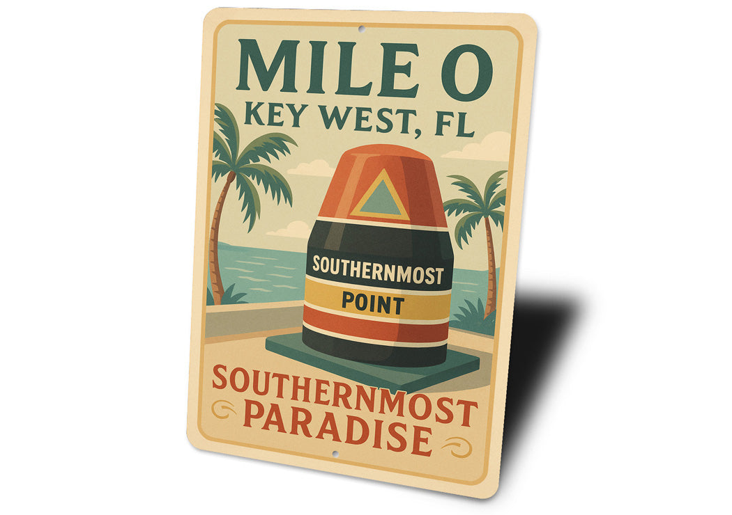Mile 0 Southernmost Paradise Nostalgic 1920s Key West Sign