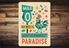 Mile 0 Key West Paradise Mid-Century Geometric Style Sign
