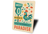 Mile 0 Key West Paradise Mid-Century Geometric Style Sign