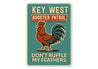 Rooster Patrol Funny Key West Florida Retro Style Sign