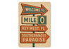 Welcome To Mile 0 Key West Retro Motel Sign
