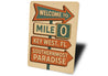 Welcome To Mile 0 Key West Retro Motel Sign