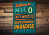 Welcome To Mile 0 Key West Florida Retro Neon Sign