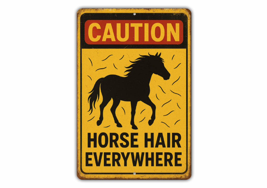 Caution Horse Hair Everywhere Equine Sign