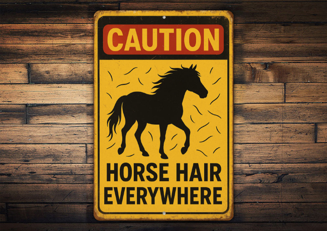 Caution Horse Hair Everywhere Equine Sign