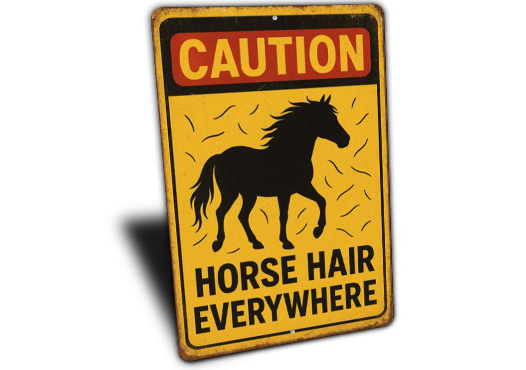 Caution Horse Hair Everywhere Equine Sign