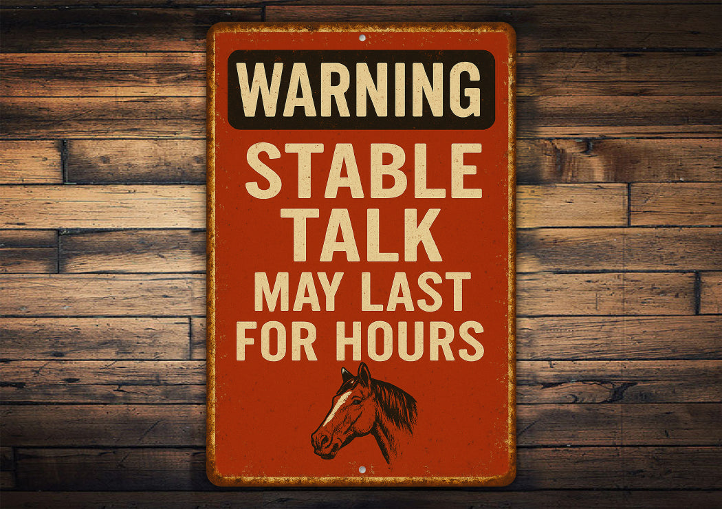 Stable Talk Funny Horse Stall Equestrian Rustic Sign