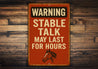 Stable Talk Funny Horse Stall Equestrian Rustic Sign