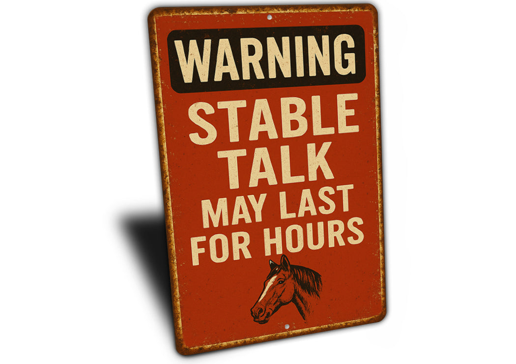 Stable Talk Funny Horse Stall Equestrian Rustic Sign