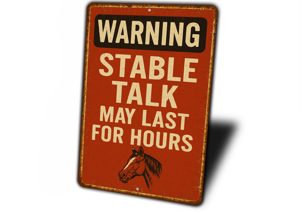 Stable Talk Funny Horse Stall Equestrian Rustic Sign