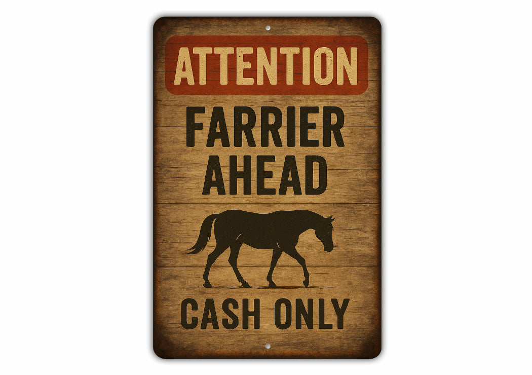 Farrier Ahead Rustic Horse Farm Sign