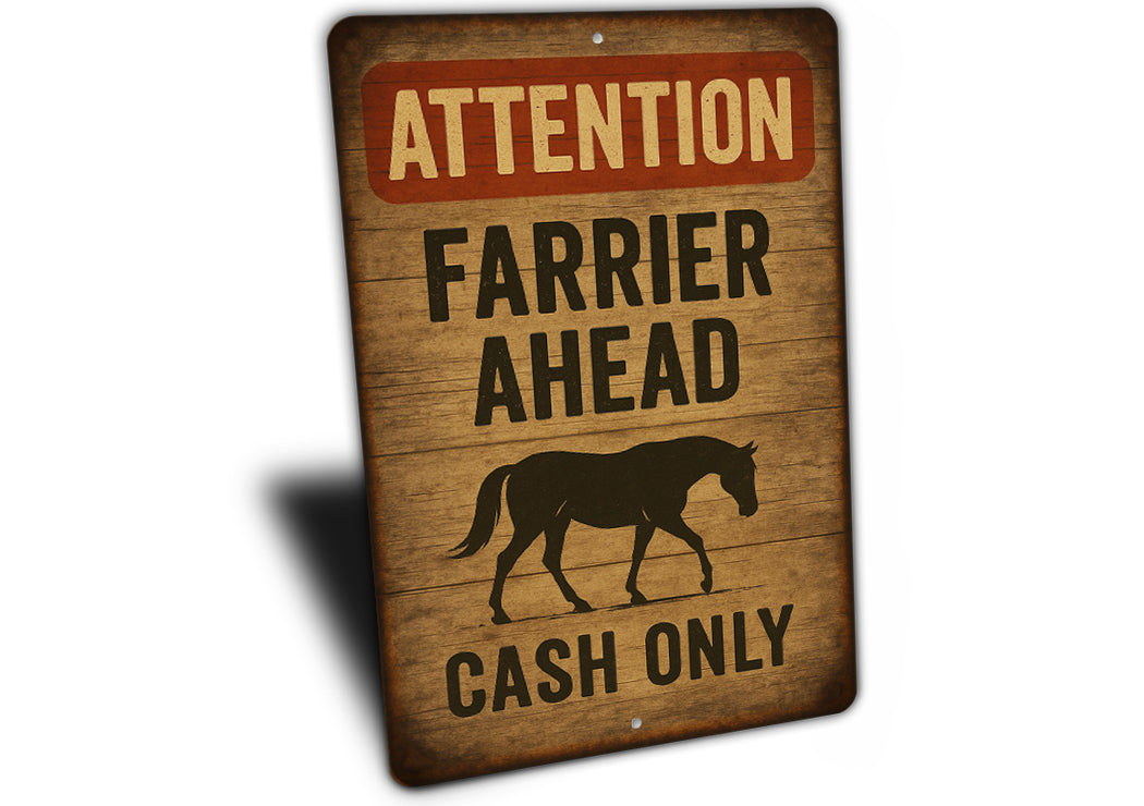 Farrier Ahead Rustic Horse Farm Sign